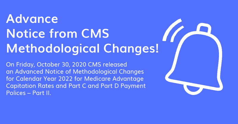 Advance Notice from CMS of Stars Methodological Changes 10/30/20